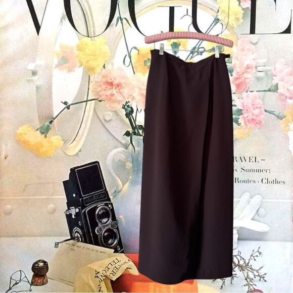 Worthington Brown Faux Wrap Maxi Skirt Size 10T - Picture 1 of 10